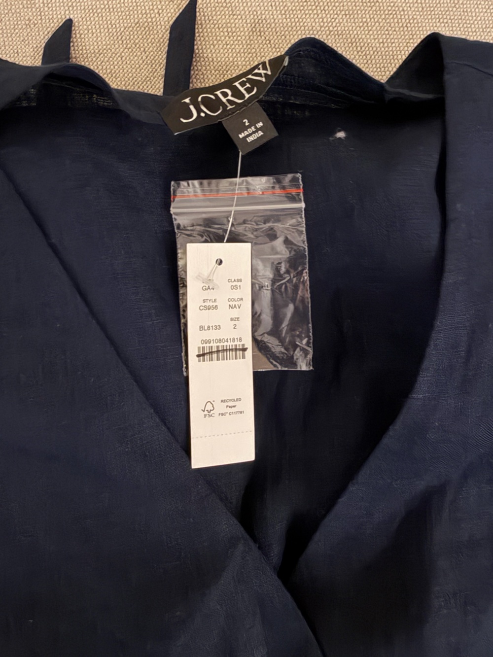 J CREW SIZE 2 Fleur mini dress in linen CS956 $168 - Picture 6 of 7